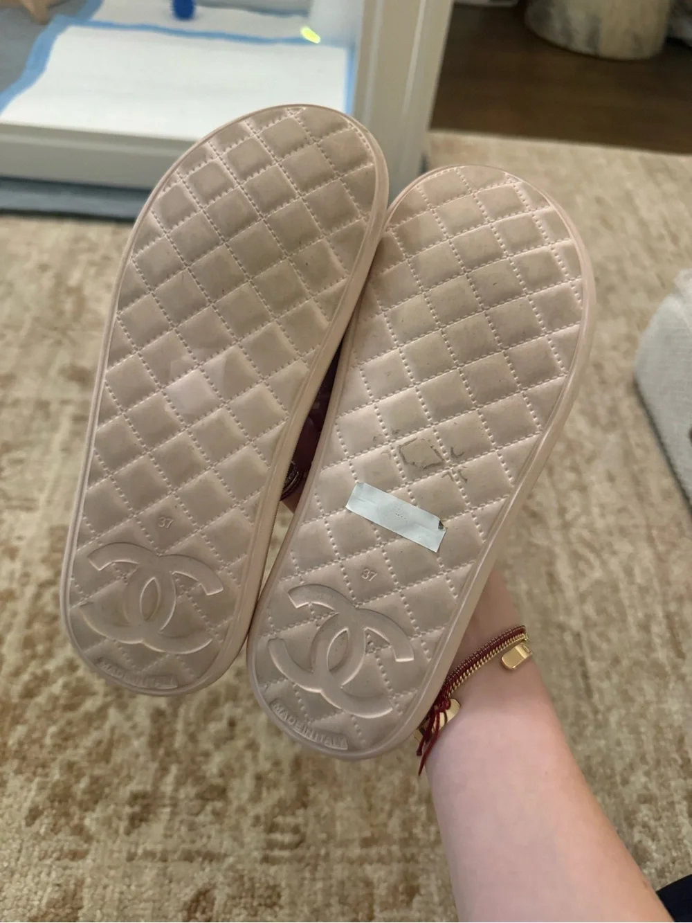 Pink Chanel Slides